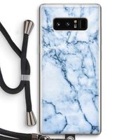 Blauw marmer: Samsung Galaxy Note 8 Transparant Hoesje met koord