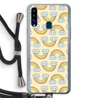 Regenboog: Samsung Galaxy A20s Transparant Hoesje met koord
