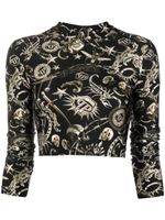 Philipp Plein t-shirt imprimé à manches trois-quarts - Noir - thumbnail