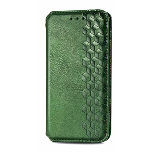 iPhone 16 hoesje - Bookcase - Pasjeshouder - Portemonnee - Diamantpatroon - Kunstleer - Groen