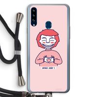 Hartje: Samsung Galaxy A20s Transparant Hoesje met koord