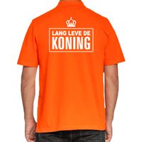 Grote maten Lang leve de Koning polo shirt oranje voor heren - Koningsdag polo shirts - thumbnail