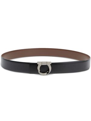 Ferragamo ceinture en cuir à design réversible - Noir