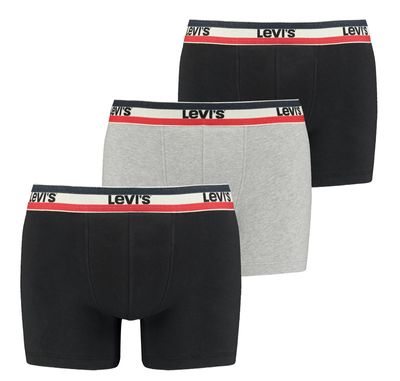Levis boxershorts 3-pack zwart-grijs