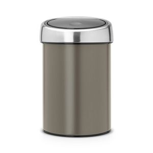 Brabantia Touch Bin wandafvalemmer 3 liter met kunststof binnenemmer - Platinum / Matt Steel