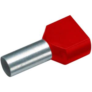 Cimco 18 2406 Dubbele adereindhulzen 1 mm² Deels geïsoleerd Rood 100 stuk(s)