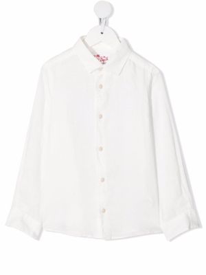 MC2 Saint Barth Kids chemise en lin à manches longues - Blanc