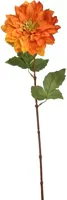 Pure Royal kunsttak dahlia 60cm oranje