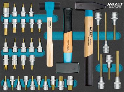 HAZET Dopsleutelbitset 163-534/37 - 37-delig - 4 - 22 - M5 - M18 - T20- T60