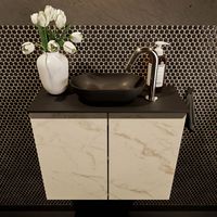 Mondiaz Fowy toiletmeubel 60cm Carrara met blad en waskom urban midden 1 kraangat