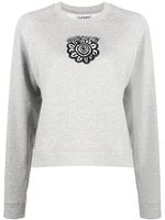 GANNI sweat en coton à logo imprimé - Gris
