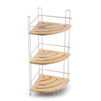Items Badkamer Douche rekje - staand - chrome bamboe - 20 x 20 x 48 cm - Ook ophangbaar
