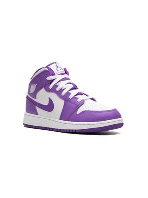 Jordan Kids baskets montantes Air Jordan 1 Mid 'White Purple' - Blanc