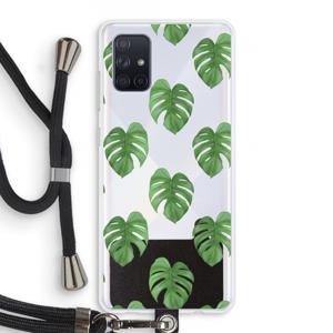 Monstera leaves: Samsung Galaxy A71 Transparant Hoesje met koord