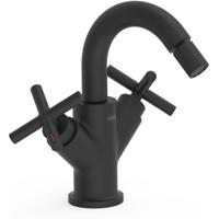 Bidetkraan Tres Mont Blanc | Opbouw | Mengkraan | 2-hendels | Rond | Zwart mat