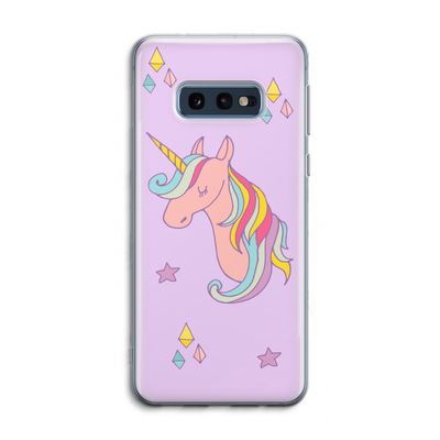 Roze eenhoorn: Samsung Galaxy S10e Transparant Hoesje