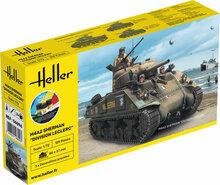 Heller 56894 STARTER KIT M4A2 Sherman Division Leclerc" (deco.FR KIT Bouwpakket Schaal 1:72"