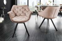 Bureaustoel THE DUTCH COMFORT grijs fluweel met armleuningen Modern Design - 44066