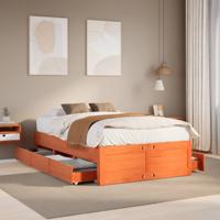 Bedframe zonder matras met lades grenenhout wasbruin 120x190 cm