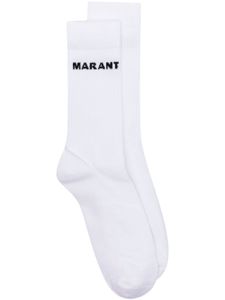 MARANT chaussettes Dawi à logo intarsia - Blanc