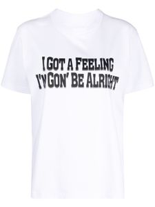 sacai t-shirt en coton à slogan imprimé - Blanc