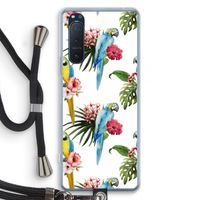 Kleurrijke papegaaien: Sony Xperia 5 II Transparant Hoesje met koord