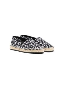 Versace Kids espadrilles à logo imprimé - Noir