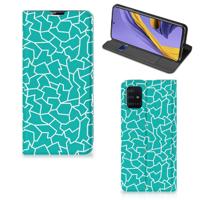 Samsung Galaxy A51 | Bookcase | Cracks Blue
