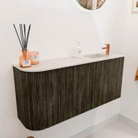 Toiletmeubel Mondiaz Joya Dlux | 91.6 cm | Meubelkleur Shadow | Faye wastafel Meli Wasbak Rechts | 1 kraangat Toiletmeubel Mondiaz Joya Dlux | 91.6 cm | Meubelkleur Shadow | Faye wastafel Meli Wasbak Rechts | 1 kraangat