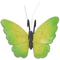 Tuindecoratie bloempothanger vlinder - kunststeen - groen - 13 x 10 cm