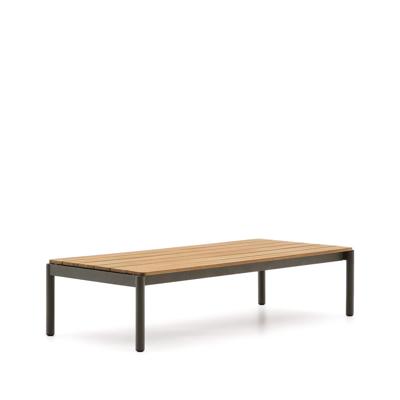 Kave Home Outdoor Salontafel 'Sorells' Teakhout en groen aluminium, 149 x 63cm,