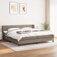 Boxspring met matras stof taupe 200x200 cm