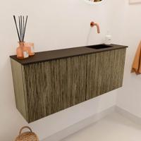 Toiletmeubel Mondiaz Joya | 100 cm | Meubelkleur Dusk | Faye wastafel Urban Rechts | Zonder kraangat(en)