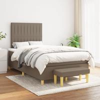 Boxspring met matras stof taupe 120x200 cm