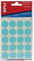 Apli ronde etiketten in etui diameter 19 mm, blauw, 100 stuks, 20 per blad (2064) - thumbnail