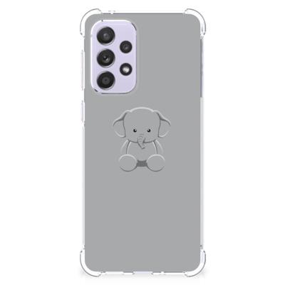 Samsung Galaxy A33 Stevig | Bumper Hoesje | Grijs Baby Olifant Samsung Galaxy A33 Stevig | Bumper Hoesje | Grijs Baby Olifant