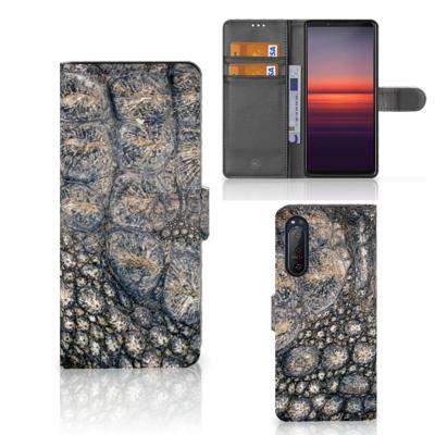 Sony Xperia 5II | Telefoonhoesje | Met pasjeshouder | Krokodillenprint
