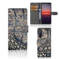 Sony Xperia 5II | Telefoonhoesje | Met pasjeshouder | Krokodillenprint