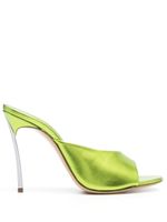 Casadei mules 105 mm en cuir à design métallisé - Vert