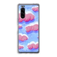 Roze wolken met vogels: Sony Xperia 5 Transparant Hoesje
