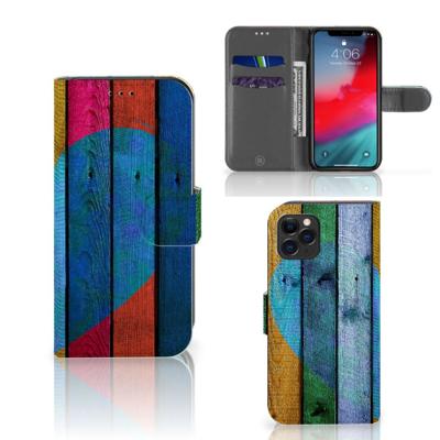 Apple iPhone 11 Pro | Book Style Case | Wood Heart - Cadeau voor je Vriend