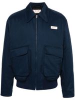 Marni veste bomber à logo appliqué - Bleu