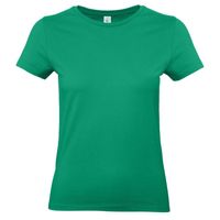 Basic dames t-shirt groen met ronde hals 2XL (44)  - - thumbnail