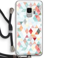 Gekleurde driehoekjes pastel: Samsung Galaxy S9 Transparant Hoesje met koord
