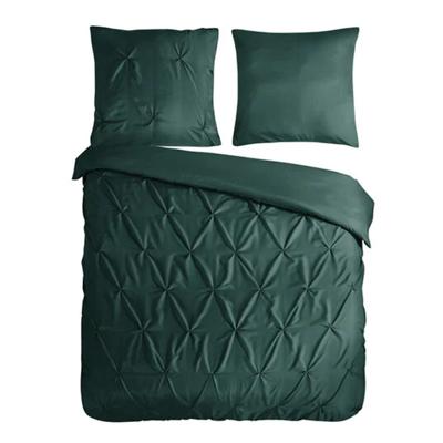 Dekbedovertrek Chesterfield - Lits-Jumeaux (240x220 cm) - Groen Microvezel - Dessin: Luxe - Pure - Dekbed-Discounter.nl