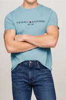 Tommy Hilfiger Regular Fit T-Shirt ronde hals lichtblauw, Effen - thumbnail