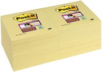 Post-it Super Sticky notes, 90 vel, ft 76 x 76 mm, geel, pak van 12 blokken - thumbnail