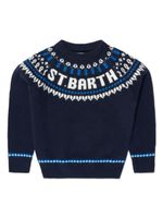 MC2 Saint Barth Kids pull en maille Fair Isle à col rond - Bleu