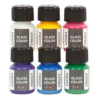 Creativ Company Glass color frost glasverf kleur, 6x30ml