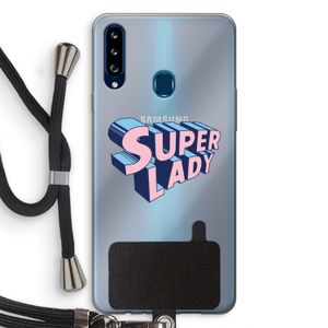 Superlady: Samsung Galaxy A20s Transparant Hoesje met koord